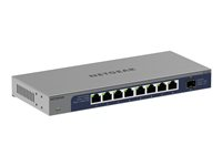 NETGEAR GS108X - Commutateur - non géré - 8 x 10/100/1000 + 1 x Ethernet SFP+ de 10Go (liaison montante) - de bureau, fixation murale GS108X-100EUS