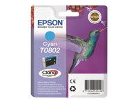 Epson T0802 - 7.4 ml - cyan - original - blister - cartouche d'encre - pour Stylus Photo P50, PX650, PX660, PX700, PX710, PX720, PX730, PX800, PX810, PX820, PX830 C13T08024011