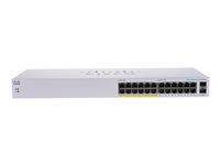 Cisco Business 110 Series 110-24PP - Commutateur - non géré - 12 x 10/100/1000 (PoE) + 12 x 10/100/1000 + 2 x SFP Gigabit combiné - de bureau, Montable sur rack, fixation murale - PoE (100 W) CBS110-24PP-EU