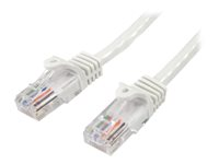 StarTech.com Câble réseau Cat5e UTP sans crochet - 5 m Blanc - Cordon Ethernet RJ45 anti-accroc - Câble patch - Câble réseau - RJ-45 (M) pour RJ-45 (M) - 5 m - UTP - CAT 5e - sans crochet, bloqué - blanc 45PAT5MWH