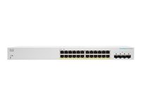Cisco Business 220 Series CBS220-24FP-4G - Commutateur - intelligent - 24 x 10/100/1000 (PoE+) + 4 x Gigabit SFP (liaison montante) - Montable sur rack - PoE+ (382 W) CBS220-24FP-4G-EU