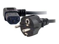 C2G Universal Power Cord - Câble d'alimentation - power CEE 7/7 (M) pour power IEC 60320 C13 - 5 m - connecteur à 90°, moulé - noir - Europe 88536