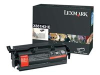 Lexmark - À rendement élevé - noir - original - cartouche de toner - pour Lexmark X651, X652, X654, X656, X658 X651H31E