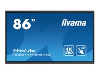 iiyama ProLite TE8614MIS-B1AG - Classe de diagonale 86" (85.6" visualisable) écran LCD rétro-éclairé par LED - signalétique numérique interactive - avec écran tactile - 4K UHD (2160p) 3840 x 2160 - noir mat TE8614MIS-B1AG