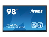 iiyama ProLite TE9812MIS-B1AG - Classe de diagonale 98" (97.5" visualisable) écran LCD rétro-éclairé par LED - signalétique numérique interactive - avec écran tactile (multi-touch) / capacité PC en option (slot-in) - 4K UHD (2160p) 3840 x 2160 - cadre noir avec finition mate TE9812MIS-B1AG