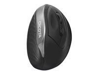 DICOTA Relax - Souris - ergonomique - pour droitiers - 5 boutons - sans fil - récepteur sans fil USB - noir D31981