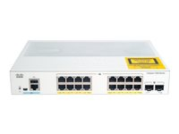 Cisco Catalyst 1000-16FP-2G-L - Commutateur - Géré - 16 x 10/100/1000 (PoE+) + 2 x Gigabit SFP (liaison montante) - Montable sur rack - PoE+ (240 W) C1000-16FP-2G-L
